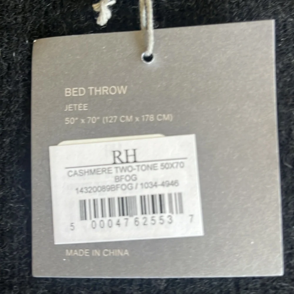 Restoration Hardware Cashmere Two-Tone Throw 50x70